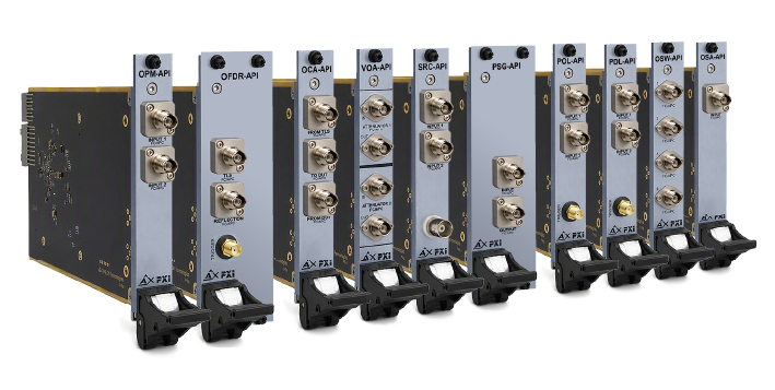 Various PXIe modules for optical test and measurement in photonics